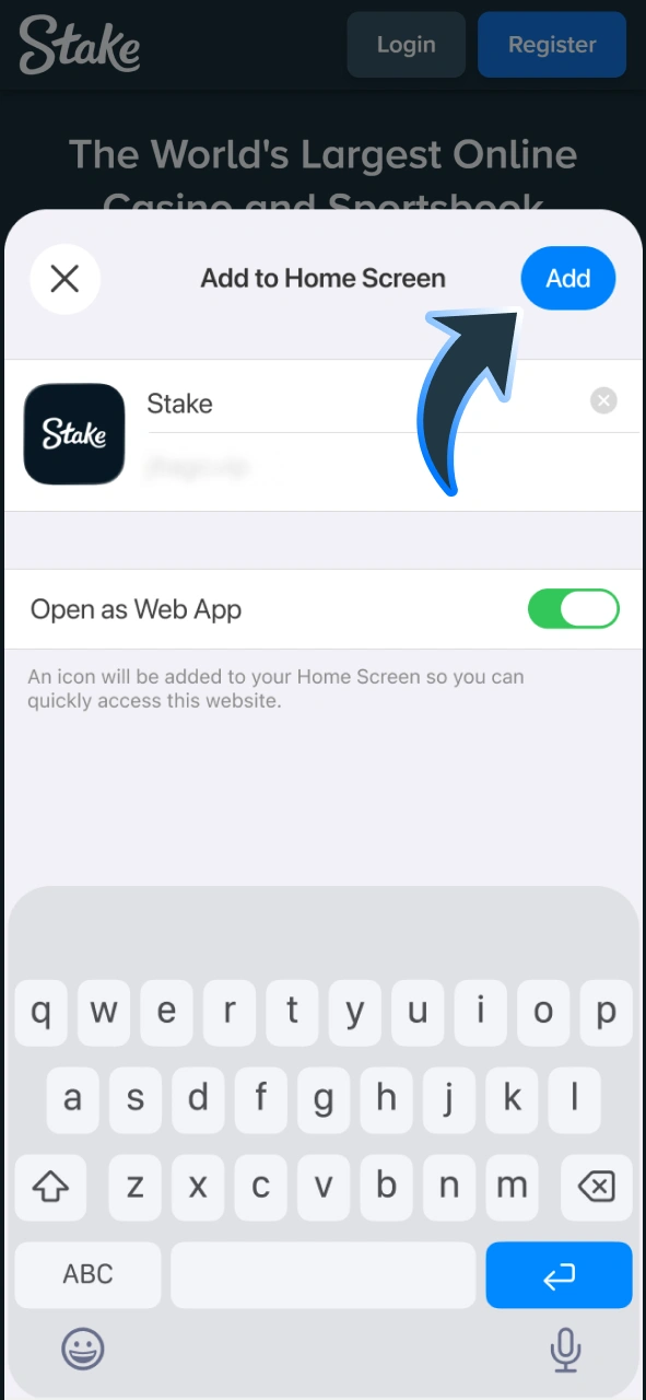 Finish adding website to homescreen to get iOS PWA app.