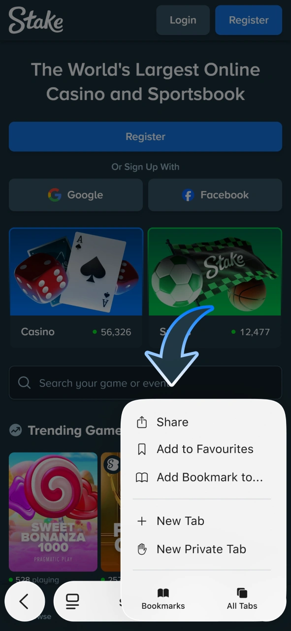 Tap on Share button to get iOS PWA app.