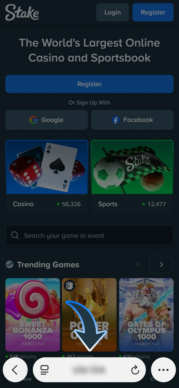 Open official Stake website to get iOS PWA app.