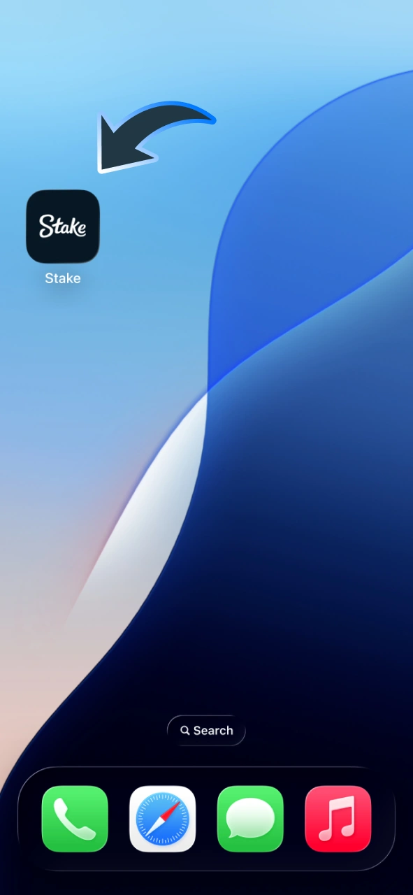 Open Stake PWA app to create Stake account.