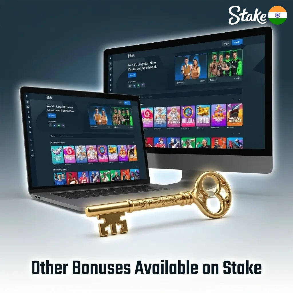 Stake casino bonuses including weekly raffle, daily races, reload offers and VIP loyalty programme rewards